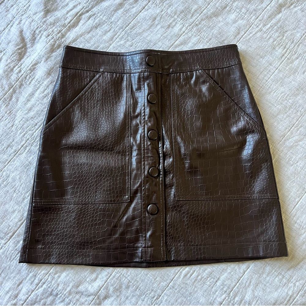 House of Harlow Brown Mini Skirt